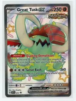 Pokemon TCG - Great Tusk ex SVP 73 - Scarlet & Violet Promos - Full Art Shiny - Image 1