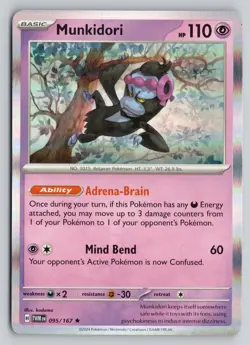 MUNKIDORI 095/167 RARE TWILIGHT MASQUERADE POKEMON HOLO NM - Image 1