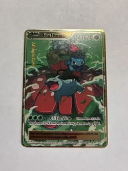 Venusaur Frog Flower 147820HP Athletic Card Gold Metal Fan Art Display Card NM/M - Image 1