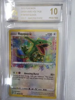 Pokemon Card TCG Rayquaza 138/185 Holo Amazing Rare Vivid Voltage 2020 CGA 10 - Image 1