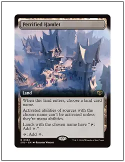 Petrified Hamlet, Extended Art, Secrets of Strixhaven, Magic MTG NM - Image 1