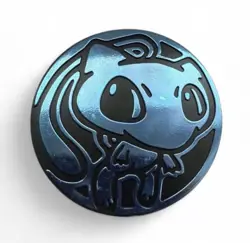 Mew Blue Plastic Flip Coin Pokemon TCG Shining Legends Collector Chest Token - Image 1