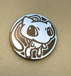 Mew Blue Plastic Flip Coin Pokemon TCG Shining Legends Collector Chest Token - Image 1
