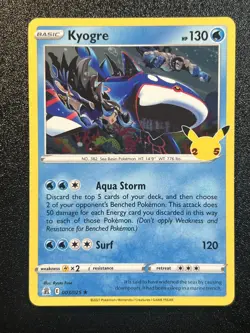 Kyogre 003/025 Pokemon TCG 25th Anniversary Celebrations Holo (Light Play) LP 1 - Image 1