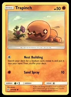 Trapinch 107/236 Common Cosmic Eclipse Pokemon Near Mint - Image 1