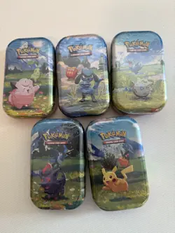 Pokemon TCG - Ascended Heroes Mini Tin Art Set Factory Sealed/New Lot Of 5 Tins - Image 1