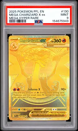 2025 POKEMON PFL EN-PHANTASMAL FLAMES MEGA HYPER RARE MEGA CHARIZARD X EX PSA 9 - Image 1