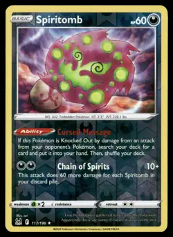 Spiritomb 117/196 Rare Lost Origin Pokemon Reverse Holo Near Mint - Image 1