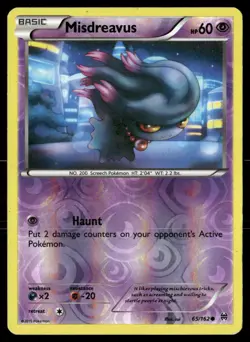 Misdreavus 65/162 Common BREAKthrough Pokemon Reverse Holo Damaged - Image 1