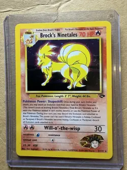 🔥Pokemon TCG 2000 Brock's Ninetales Unlimited Holo Rare Gym Challenge 3/132 - Image 1