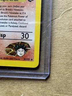 🔥Pokemon TCG 2000 Brock's Ninetales Unlimited Holo Rare Gym Challenge 3/132 - Image 2