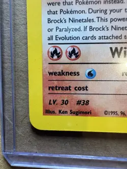 🔥Pokemon TCG 2000 Brock's Ninetales Unlimited Holo Rare Gym Challenge 3/132 - Image 3
