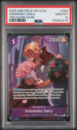 Vinsmoke Sanji (TR) OP10-063 Legacy of the Master Foil PSA 10!!!! - Image 1