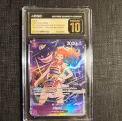 One Piece TCG Nami OP09-070 Alt Art UC CGC PRISTINE 10 'Gengar Nami' English - Image 1