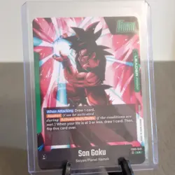 Bandai Dragon Ball Super FB05-049 Son Goku Leader Holo Awaken English Card - Image 2