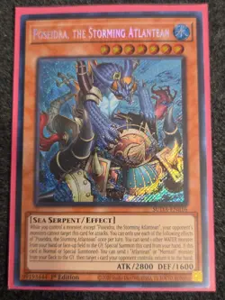 Poseidra, the Storing Atlantean SUDA-EN016 Secret Rare 1st Ed YuGiOh Card NM - Image 1