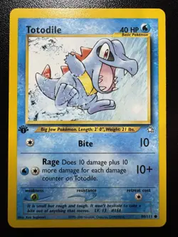 Totodile 80/111 1st Edition Neo Genesis Pokemon Card - Image 1