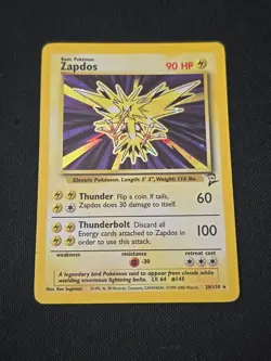 Zapdos 020/130 Base Set 2 Holo POKEMON TCG LIGHT PLAYED CONDITION VINTAGE WOTC - Image 2