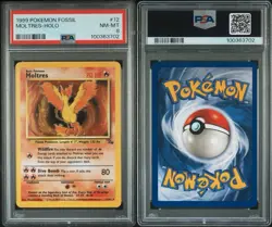 1999 Pokemon Fossil Moltres Holo #12 PSA 8 NM-MT - Image 3