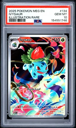 2025 POKEMON MEG EN-MEGA EVOLUTION ILLUSTRATION RARE #134 IVYSAUR PSA 10 - Image 1