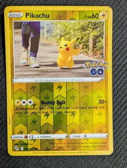 Pikachu 027/078 Common Pokemon GO Pokemon Reverse Holo Near Mint - Image 1