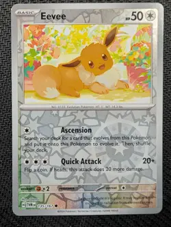 Eevee 135/167 Common Twilight Masquerade Pokemon Reverse Holo Near Mint - Image 1
