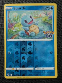 Squirtle 015/078 Common Pokemon GO Pokemon Reverse Holo Near Mint - Image 1