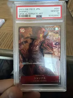 PSA 10 GEM MINT 2023 ONE PIECE SHANKS ALTERNATE ART JAPANESE G2614 - Image 1