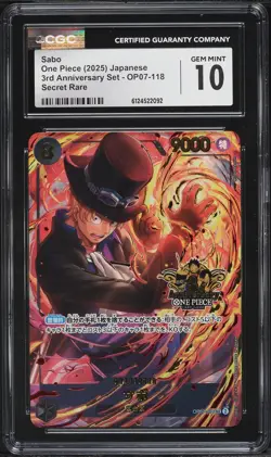 2025 One Piece Sabo 3rd Anniversary Set SEC #OP07-118 CGC 10 GEM MINT - LOW POP - Image 1