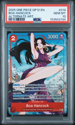 2025 ONE PIECE OP12 LEGACY OF THE MASTER ALTERNATE ART #014 BOA HANCOCK PSA 10 - Image 1