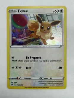 Eevee Swsh212 Black Star Promo Sword & Shield Promo Cards Cosmo Holo - NM - Image 1