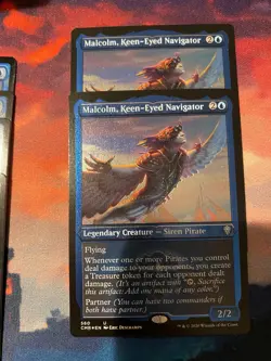 MTG Commander Legends Malcolm Keen Eyed Navigator Foil Etched x 2 - Image 1