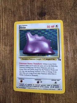 Ditto Fossil Holo Rare Unlimited 3/62 Basic HP50 English 1999 - Image 1