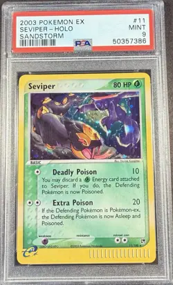 2003 Pokemon EX Sandstorm 11 Seviper Holo PSA 9 Mint - Image 1