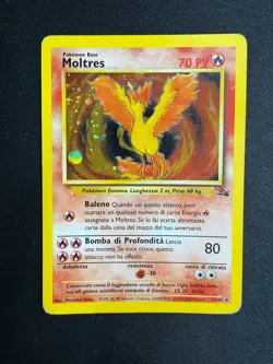 Pokemon Moltres 12/62 Fossil Rara Holo Unlimited Wizards ITA Carte Vintage - Image 1