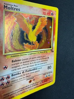 Pokemon Moltres 12/62 Fossil Rara Holo Unlimited Wizards ITA Carte Vintage - Image 3