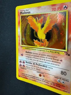 Pokemon Moltres 12/62 Fossil Rara Holo Unlimited Wizards ITA Carte Vintage - Image 4