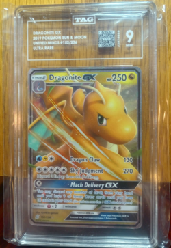 Pokemon Dragonite GX 152/236 Sm-Unified Minds Ultra Rare Holo TAG 9 - Image 1