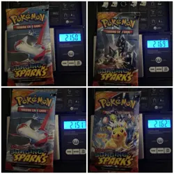 HEAVY! Lot Of 4 Surging Sparks Pokemon TCG Booster Pack 21.50g+ - Image 1
