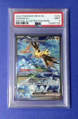 2023 Pokemon MEW EN Zapdos ex Special Illustration Rare #202 PSA 9 MINT - Image 1