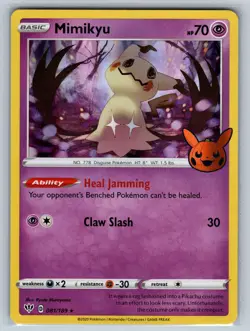 Mimikyu 081/189 Holo Promo Trick or Trade BOOster Pokemon Holo Near Mint - Image 1