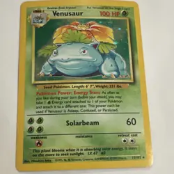 Pokemon Venusaur Base Set Holo Rare 15/102 100 HP Stage 2 1999-2000 Wizards - Image 3
