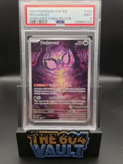 2024 POKEMON SVP SHROUDED FABLE PECHARUNT 129 POKEMON CENTER ETB PSA 9 - Image 1