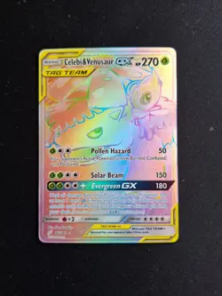 Pokemon TCG Celebi & Venusaur GX Tag Team 182/181 Rainbow Rare - Image 1