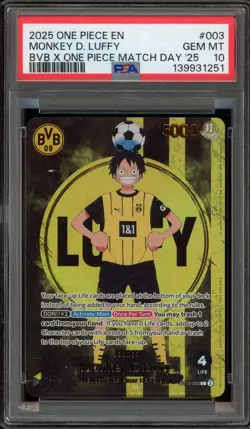 One Piece CCG Monkey.D.Luffy BVB X One Piece Match Day '25 ST13-003 PSA 10 - Image 1
