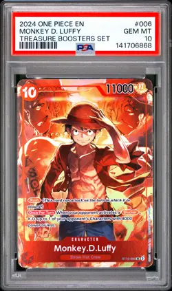 Monkey D. Luffy PSA10 2024 One Piece Promos Treasure Boosters Set #006 - Image 1