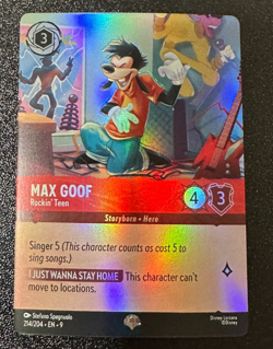 Disney Lorcana Fabled Max Goof Rockin' Teen Epic Foil 214/204 - Image 1