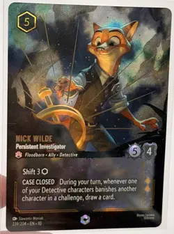 Lorcana TCG Nick Wilde Persistent Investigator Enchanted 239/204 Whispers Well - Image 3