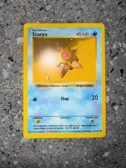 Pokemon TCG Cards SHADOWLESS Base Set Staryu 65/102 LP - Image 3