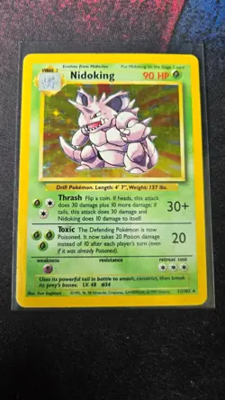 Pokemon Nidoking Holo Card TCG Base Set 11/102 - Image 1